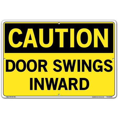 Vestil Aluminum Sign, 12-1/2" H, 18-1/2" W, Aluminum, Rectangle, English, SI-C-55-D-AL-040 SI-C-55-D-AL-040